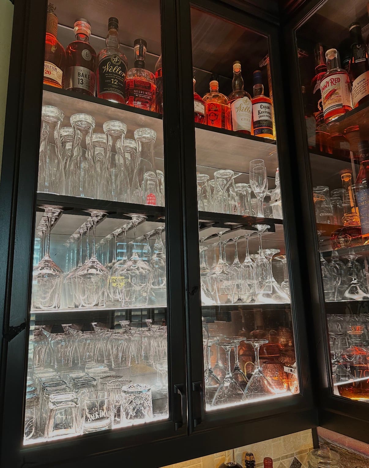Additional view of the custom bar renovation